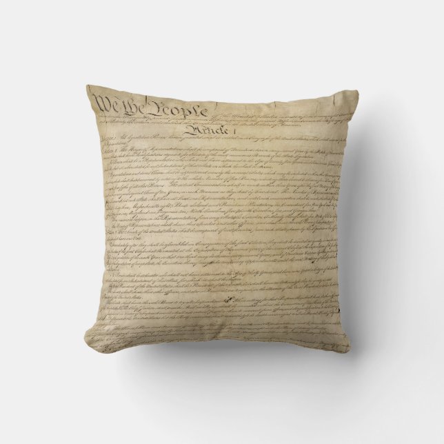 United States Constitution Throw Pillow (Front)