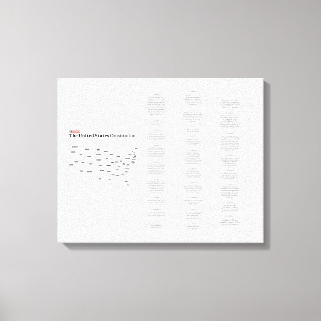 United States Constitution with States Map Canvas Print (Front)