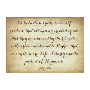 United States Declaration of Independence 1776 Acrylic Print