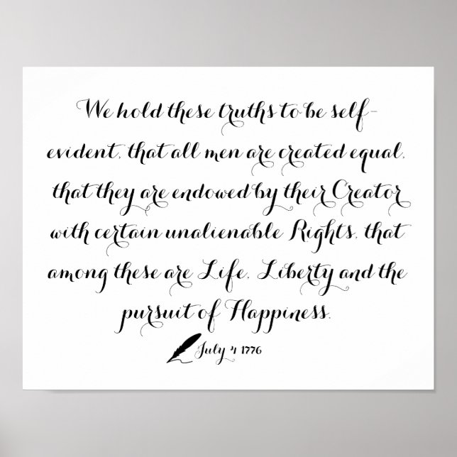 United States Declaration of Independence 1776 Poster (Front)