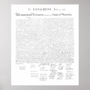 United States Declaration of Independence Poster