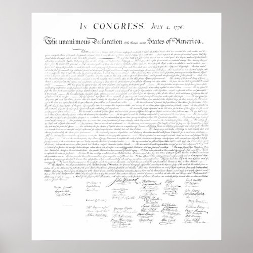 United States Declaration of Independence Poster