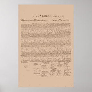 United States Declaration of Independence Poster