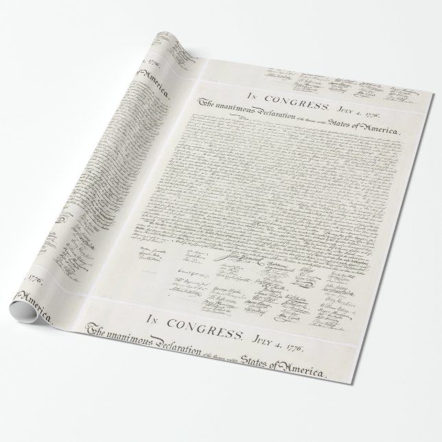 United States Declaration of Independence Wrapping Paper (Unrolled)