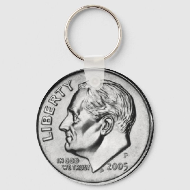 United States Dime Key Chain. Keychain (Front)