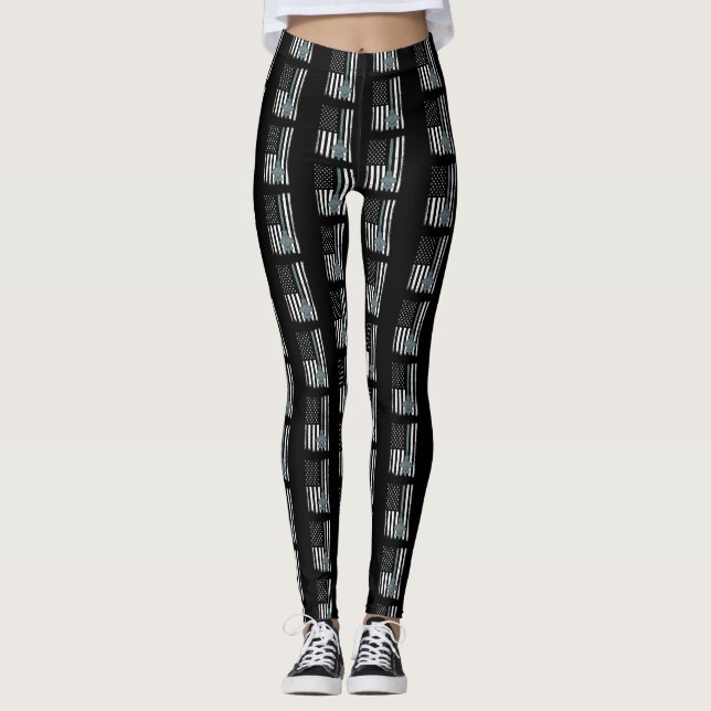 United States F35 Fighter Jet American Flag Leggings (Front)