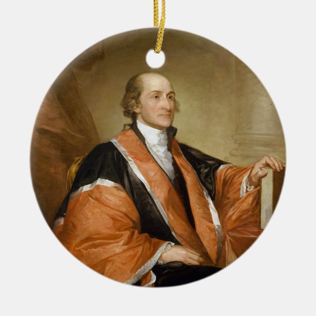 United States First Supreme Court Justice John Jay Ceramic Ornament (Front)
