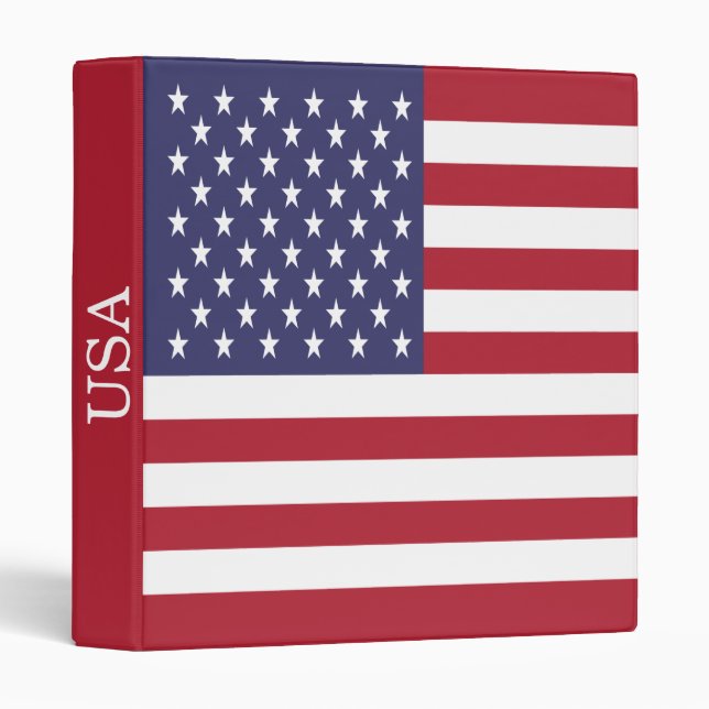 United States Flag 3 Ring Binder (Front/Spine)