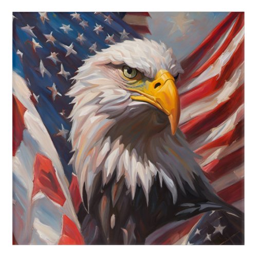 United States Flag and Bald Eagle  Acrylic Print