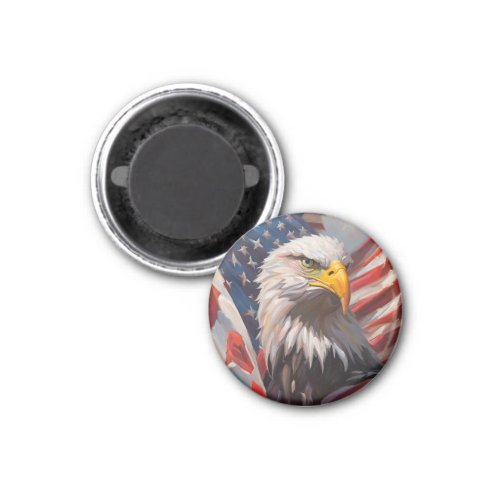 United States Flag and Bald Eagle  Magnet
