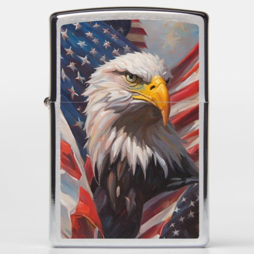 United States Flag and Bald Eagle  Zippo Lighter