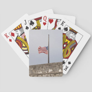 United States Flag at Half-Mast (USA) Poker Cards