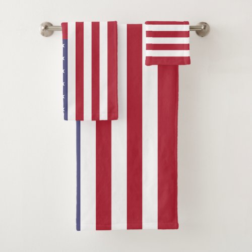 United States Flag Bath Towel Set
