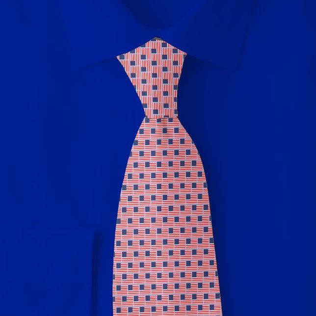 United States Flag Brick Pattern Neck Tie (Creator Uploaded)