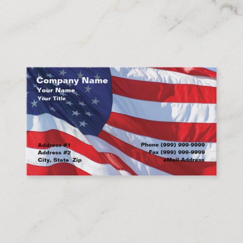 United States Flag Business Cards