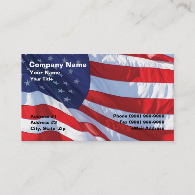 United States Flag Business Card (Front)