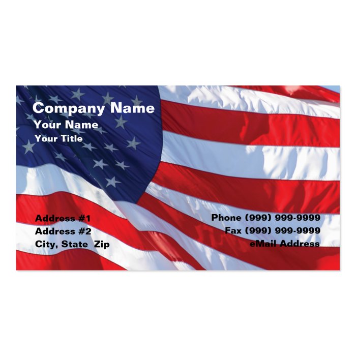 United States Flag Business Cards