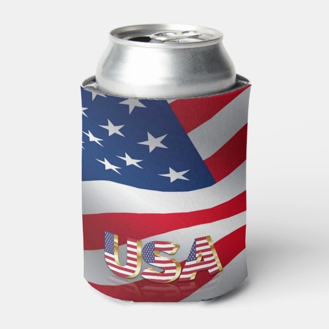 United States flag Can Cooler (Can Front)