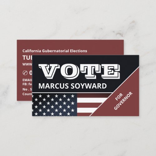 United States Flag Design Political Campaigner Business Card