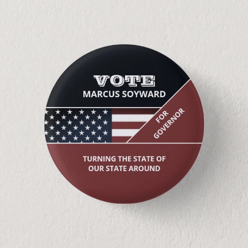 United States Flag Design Political Campaigner Button