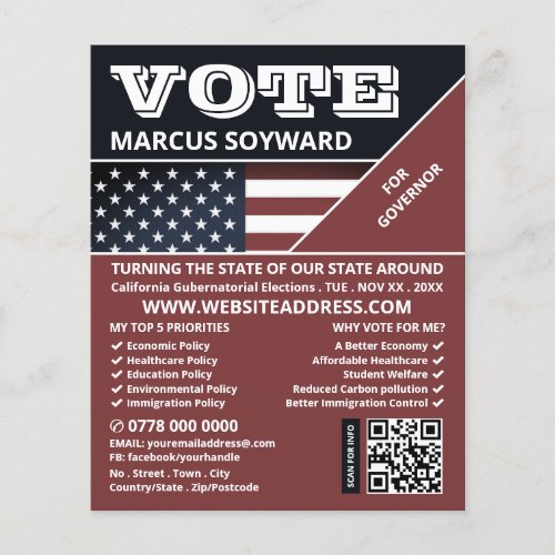 United States Flag Design Political Campaigner Flyer