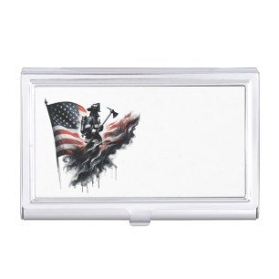 United States Flag. Firefighter Business Card Case