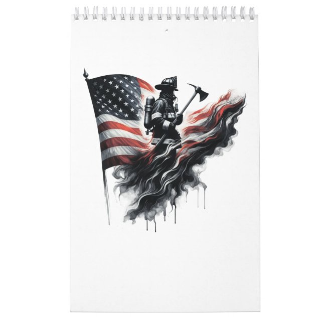  United States Flag. Firefighter Calendar (Cover)