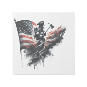 United States Flag. Firefighter Gallery Wrap
