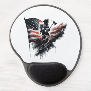  United States Flag. Firefighter Gel Mouse Pad