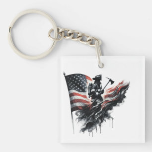United States Flag. Firefighter Keychain