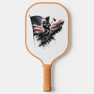  United States Flag. Firefighter Pickleball Paddle