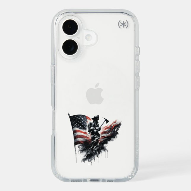  United States Flag. Firefighter Speck iPhone Case (Front)