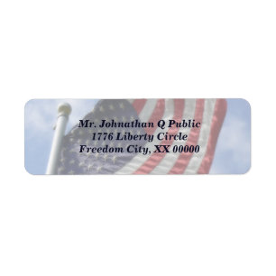 United States Flag Flying Label