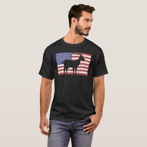 United States Flag  Goat T_Shirt