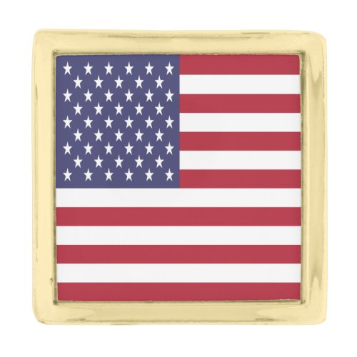 United States Flag Gold Finish Lapel Pin