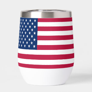 United States Flag Independence Day Thermal Wine Tumbler
