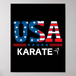 United States Flag Karate Usa Team Sport Karate Poster
