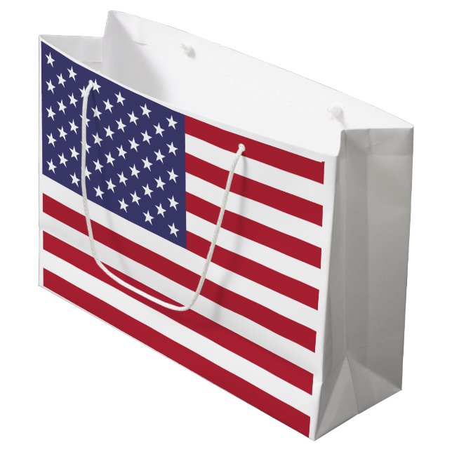 United States Flag Large Gift Bag (Front Angled)