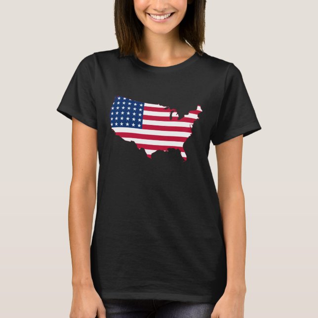 United States Flag Map T-Shirt (Front)