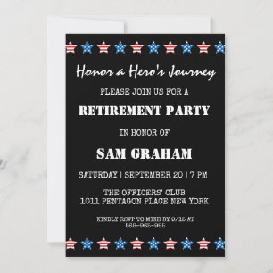 united states flag military retirement invitations