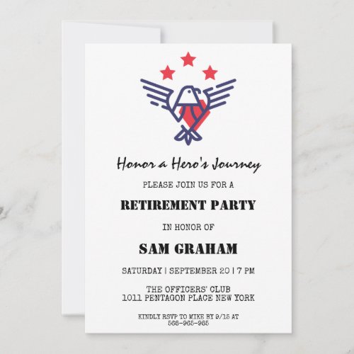 united states flag military retirement invitations