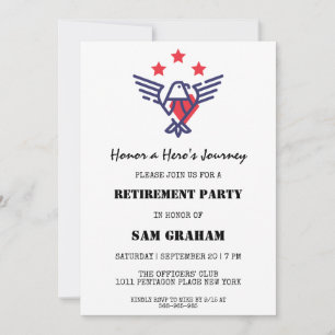 united states flag military retirement invitations