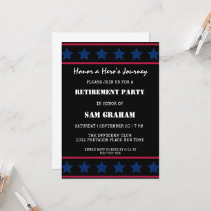 united states flag military retirement invitations