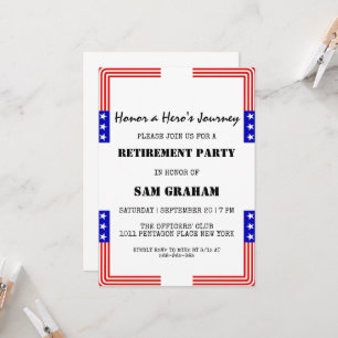 united states flag military retirement invitations
