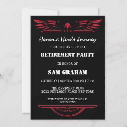 united states flag military retirement invitations
