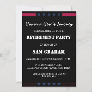 united states flag military retirement invitations