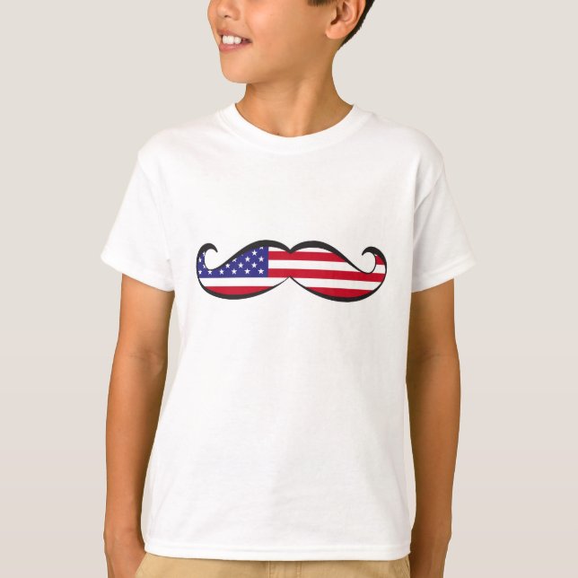 United States Flag Mustache T-Shirt (Front)