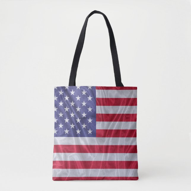 United States flag pattern on the fabric texture,  Tote Bag (Front)
