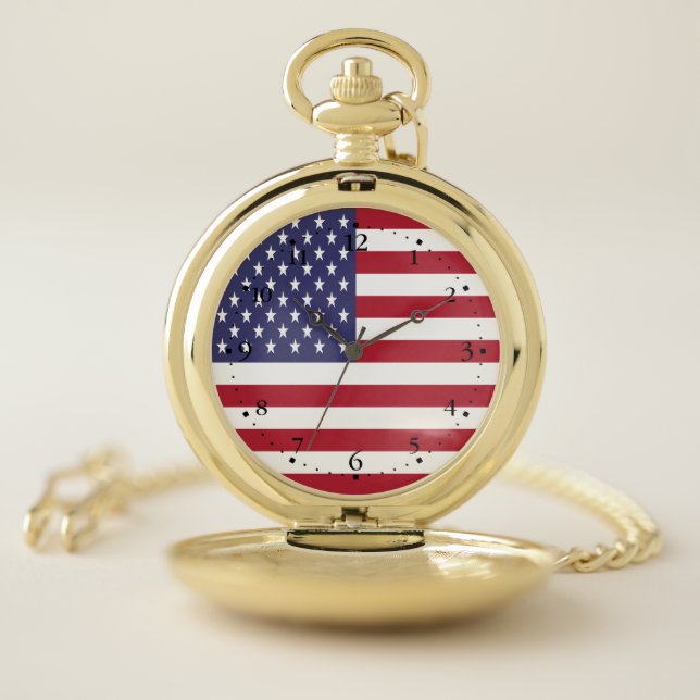 United States Flag Pocket Watch (Inside)