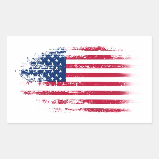 United states flag rectangular sticker (Front)